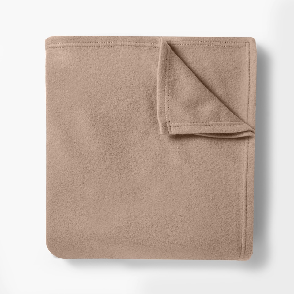 image 1 of OHS Teddy Fleece Soft Warm Plush Cosy Plain Dyed Throw Over Bed Blanket, 125x150cm (Copy) | Brown | Mocha