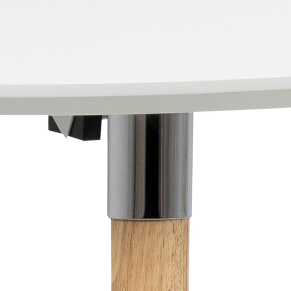 image 1 of Belina Oval Dining Table in White & Oak