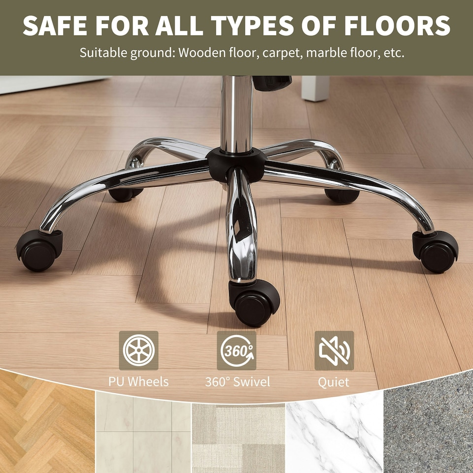 image 1 of HOMCOM Modern Velvet Office Desk Chair for Bedroom, Living Room, Beige | Multi