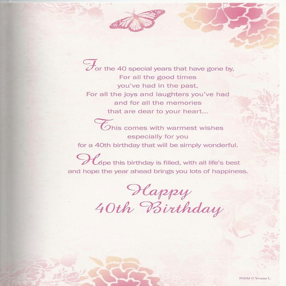 image 1 of Happy 40th Birthday Warm and Special wishes card