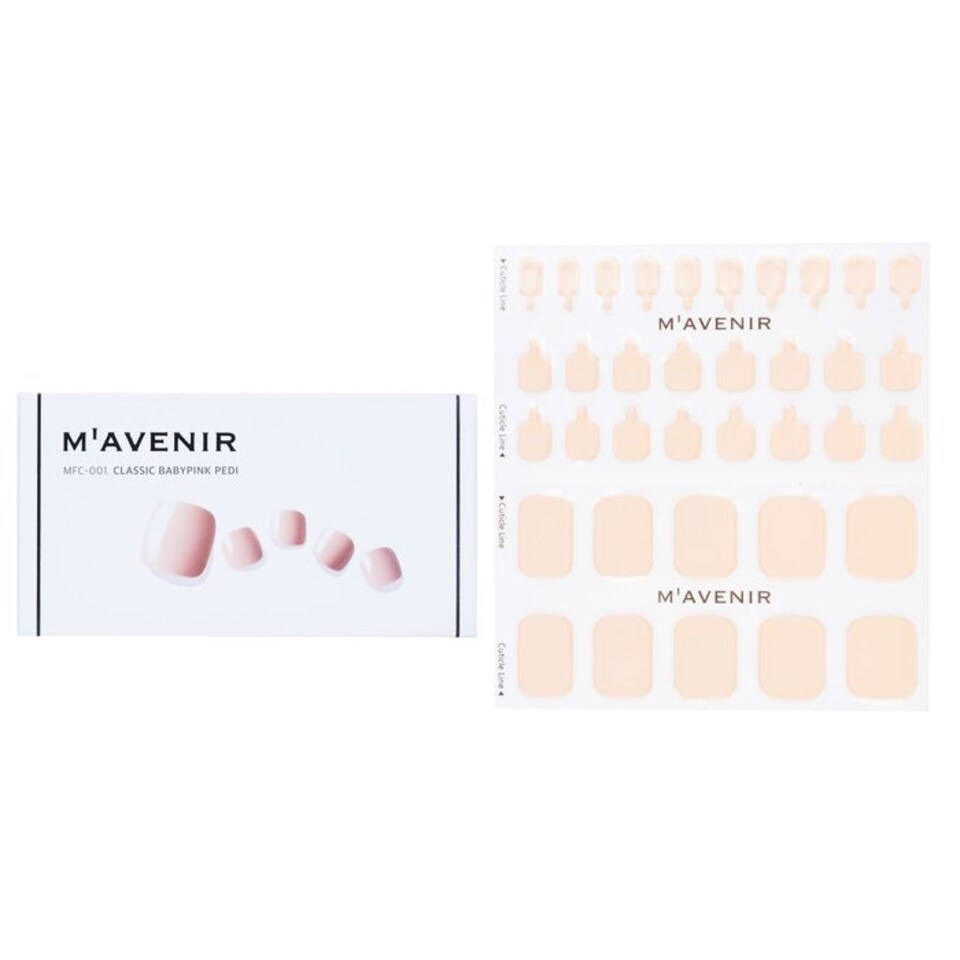 image 1 of Nail Sticker (pink) - # Classic Babypink Pedi - 36pcs Pink