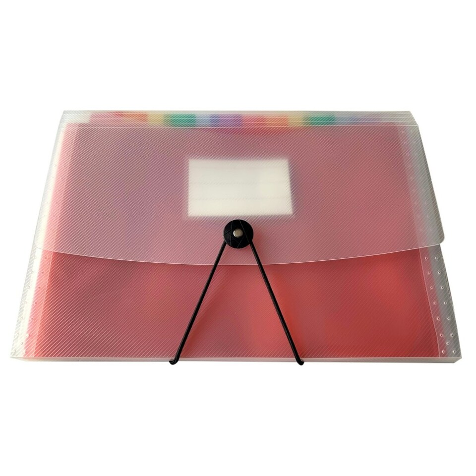 image 1 of A4 13 Part Rainbow Coloured Tabs Expanding File with Elastic Closure