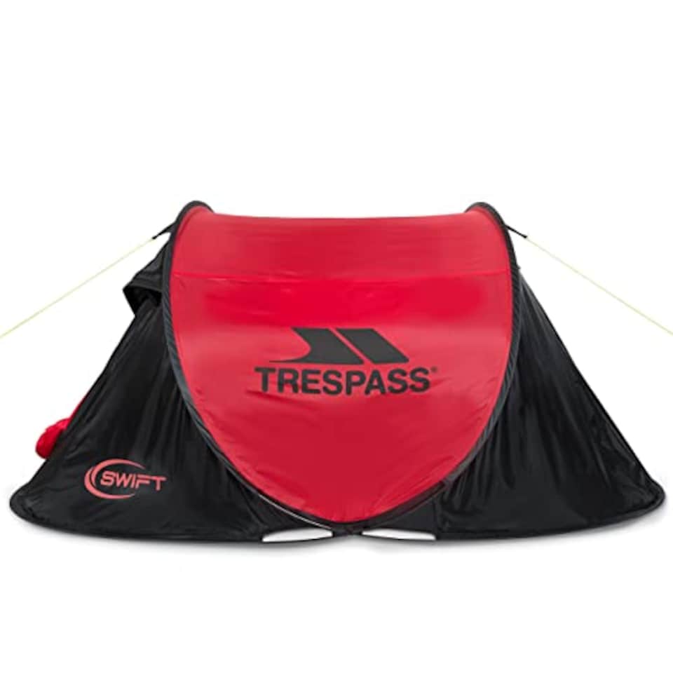 image 1 of Trespass 2 Man Pop Up Tent Waterproof 2 Person Tent Taped Seams 245X145X100cm For Camping Hiking Festival With Carry Bag Swift