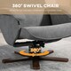 image 4 of HOMCOM Swivel Recliner Chair with Footstool and Wooden Base, Grey