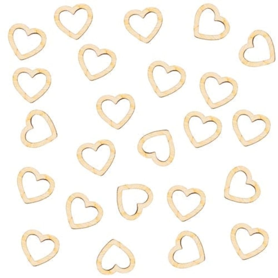 image 1 of Wooden Love Hearts Table Confetti 2cm - Pack of 24