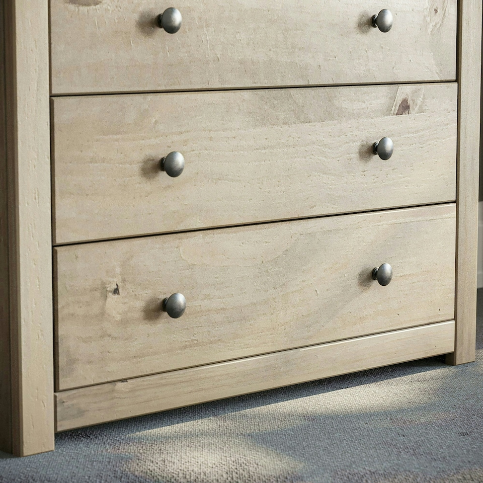 image 1 of Vida Designs Panama 5 Drawer Chest of Drawers Bedroom Storage, Solid Pine Wood
