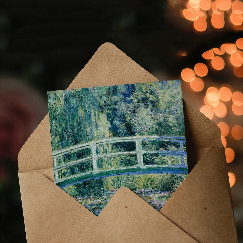 image 1 of Claude Monet Art Card Water Lilies and Japanese Bridge