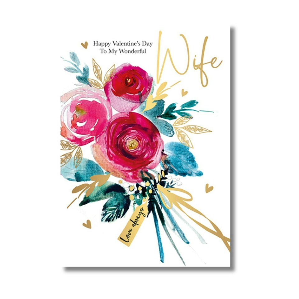 image 1 of Words 'n' Wishes Valentine Day Card for Wife, 23.5 x 16.5 cm,