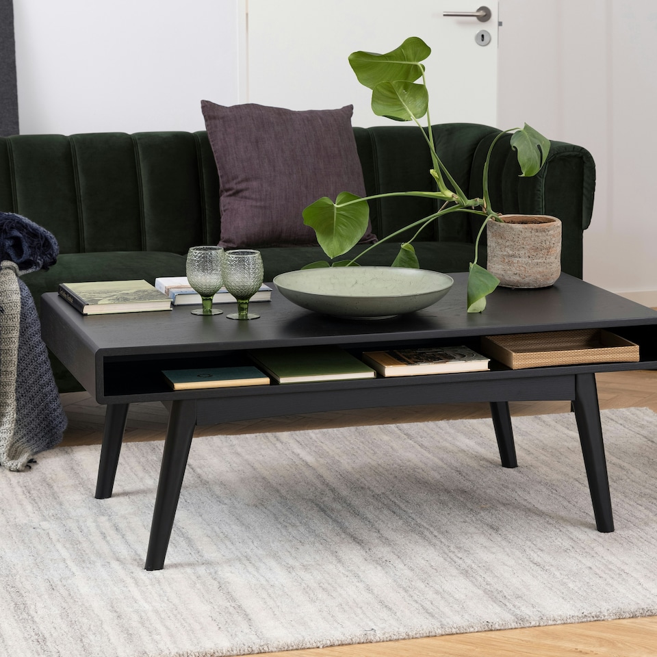 image 1 of Marte Coffee Table with Open Shelf in Black