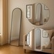 image 4 of Full Length Mirror with Metal Frame Wall Mounted Free Standing Floor | Black