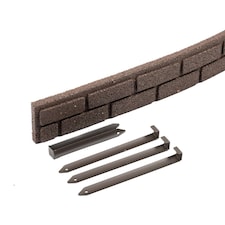 Recycled Rubber Garden Lawn Edging Ultra Curve Bricks - Brown - Pack of 14