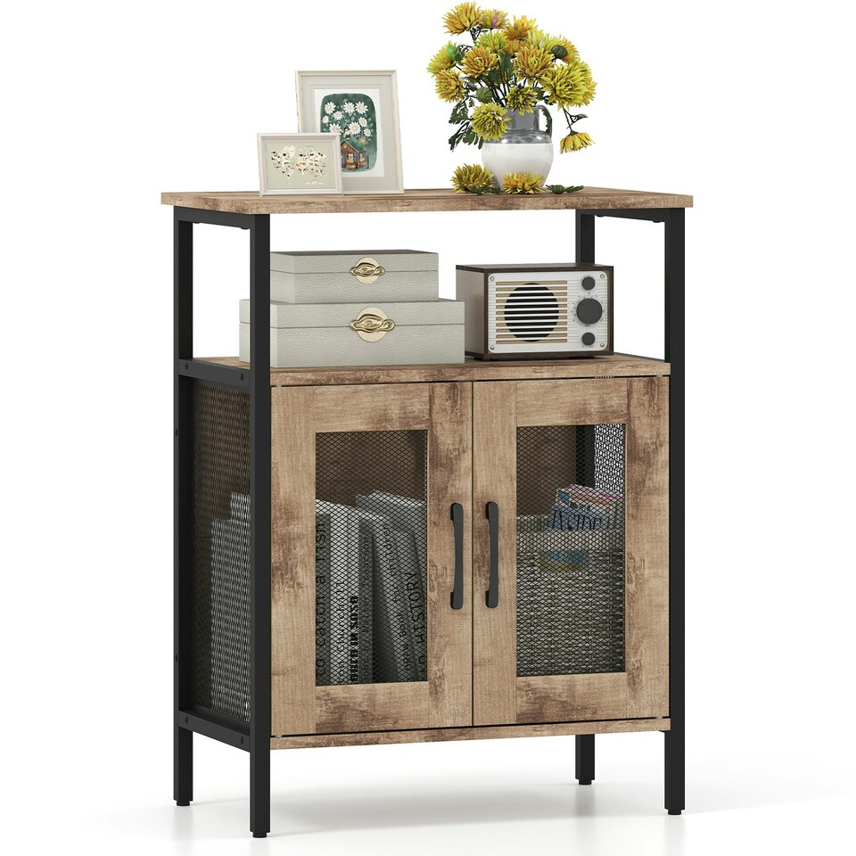image 1 of COSTWAY Wine Cabinet Sideboard Kitchen Storage Cabinet N/A