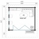 image 3 of Exeter 2-Log Cabin, Wooden Garden Room, Timber Summerhouse, Home Office - L450 x W547 x H241.94 cm Brown