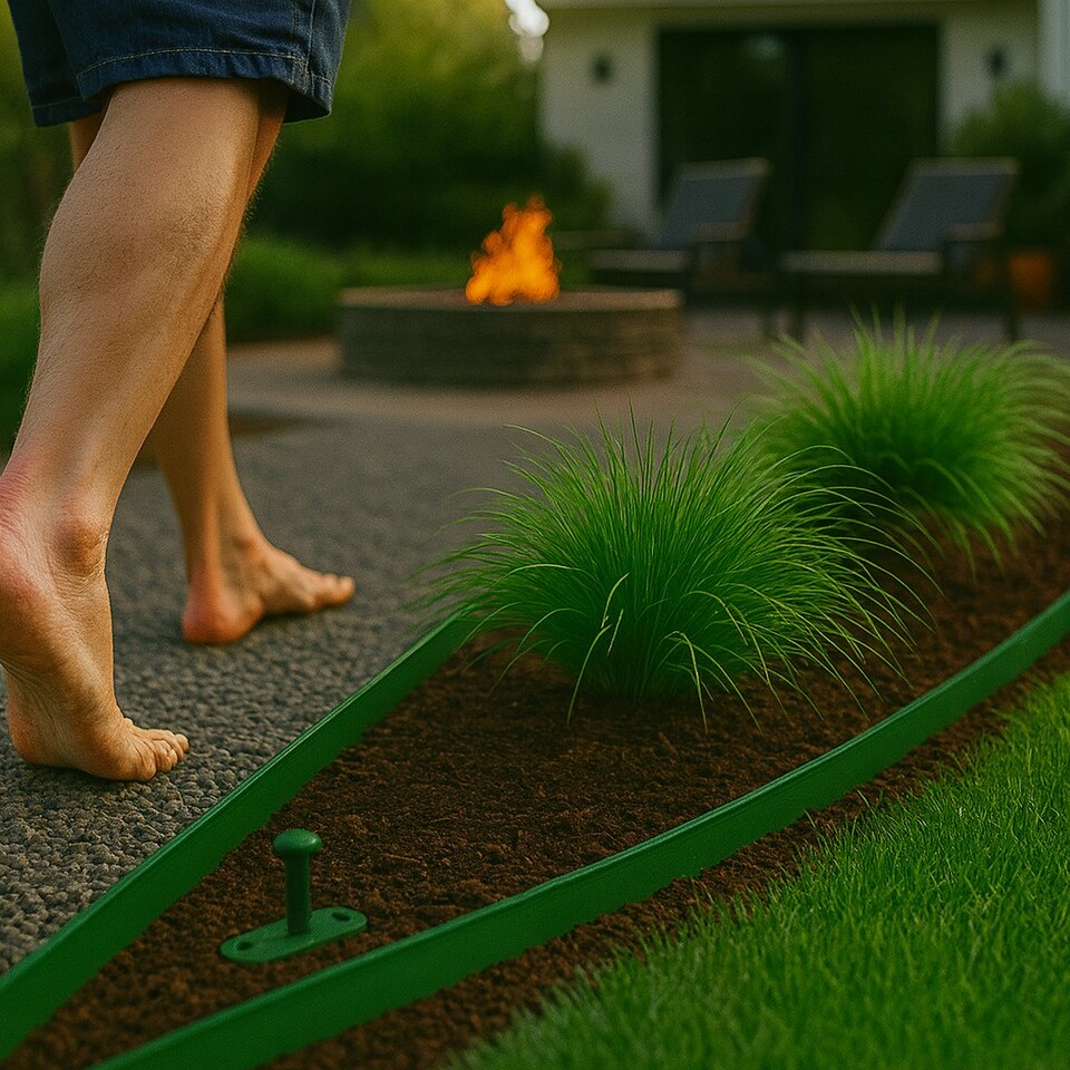 image 1 of Harbour Housewares Flexible Plastic Lawn & Path Edging - 10m x 4cm - Green | Green | Green | 1