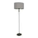 image 4 of ValueLights Maggie Black Candlestick Floor Lamp Grey Chrome Shade | Grey