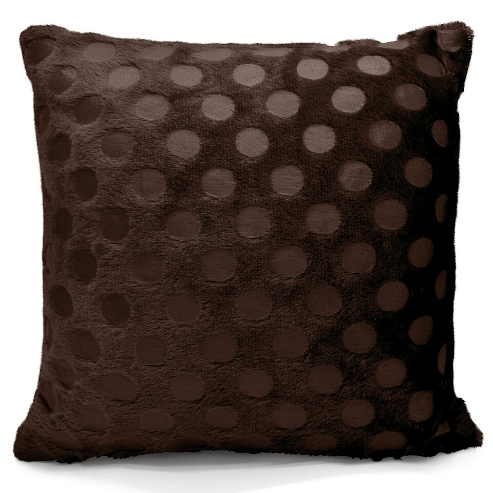 image 1 of Soft Snug Fur Cushion - 43cm x 43cm Brown | Chocolate