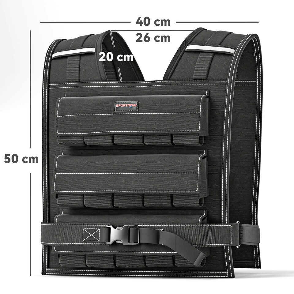 image 1 of 15KG Adjustable Weighted Vest with 15 Metal Weights, Running Weight Vest 