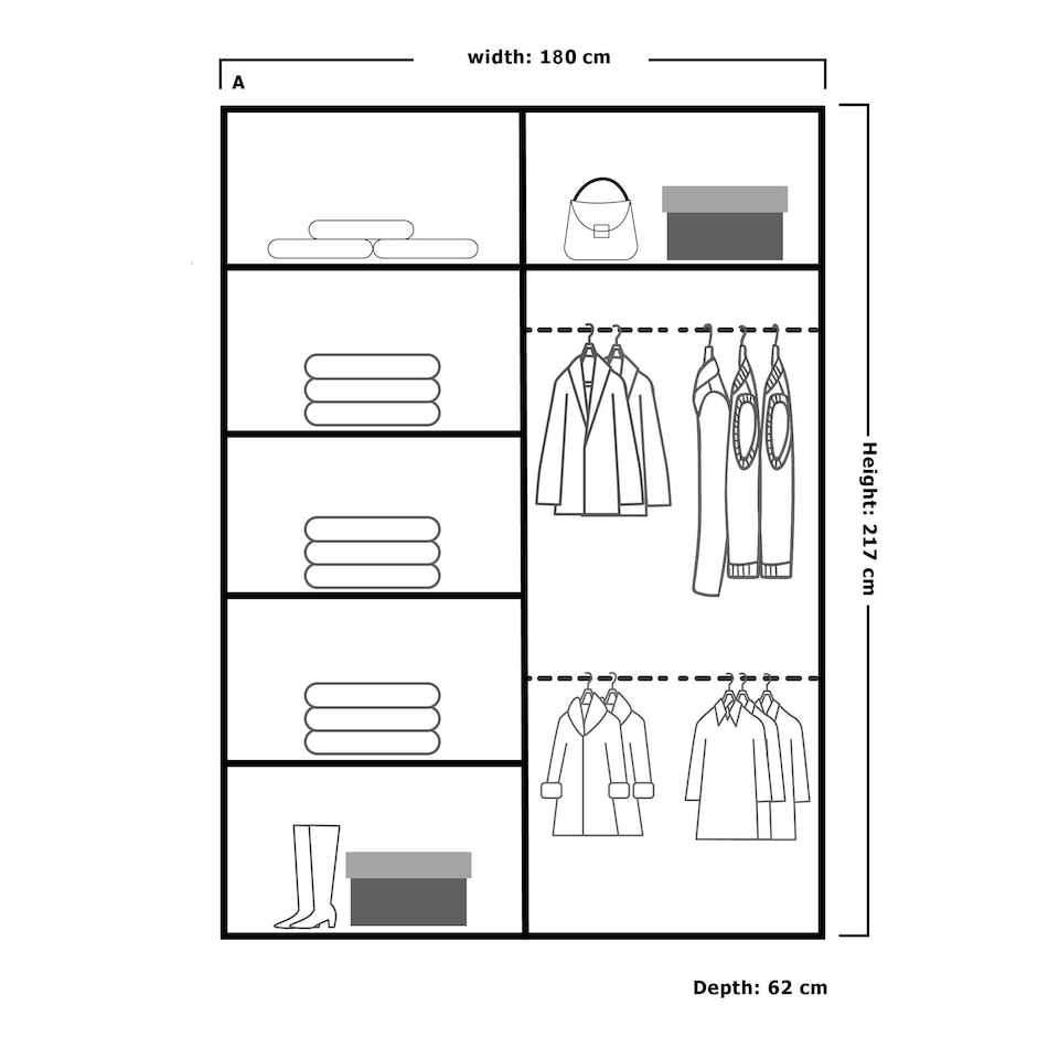 image 1 of Sliding wardrobes 4U Modern Full Mirror Sliding Door Wardrobe Multi Size (90-203cm) & Color Options | Brown | 180cm(Oak) | 180cm