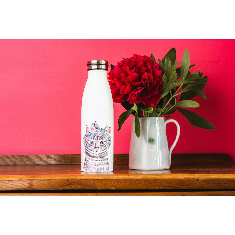 image 1 of Mikasa Water Bottle Cat Stainless Steel 500ml Multi | One Size