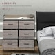 image 3 of HOMCOM Bedroom Chest of Drawers 6 Drawer Dresser w/ Shelf, Grey Wood Effect