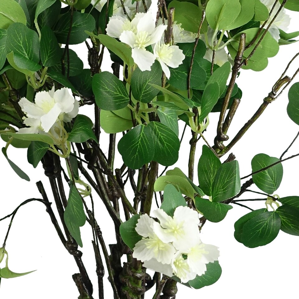image 1 of 60cm Flower Foliage Spray - White