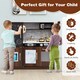 image 8 of COSTWAY Wooden Play Kitchen Kids Pretend Play Toy w/Microwave Ice Make-Brown