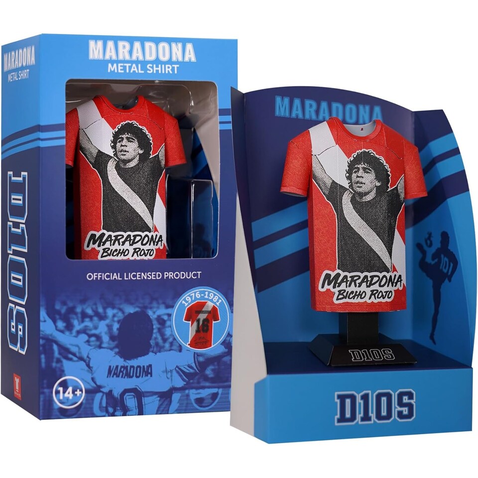 image 1 of RadStuff Metal Alloy Football Shirt - Maradona Alloy Shirt 1976/81
