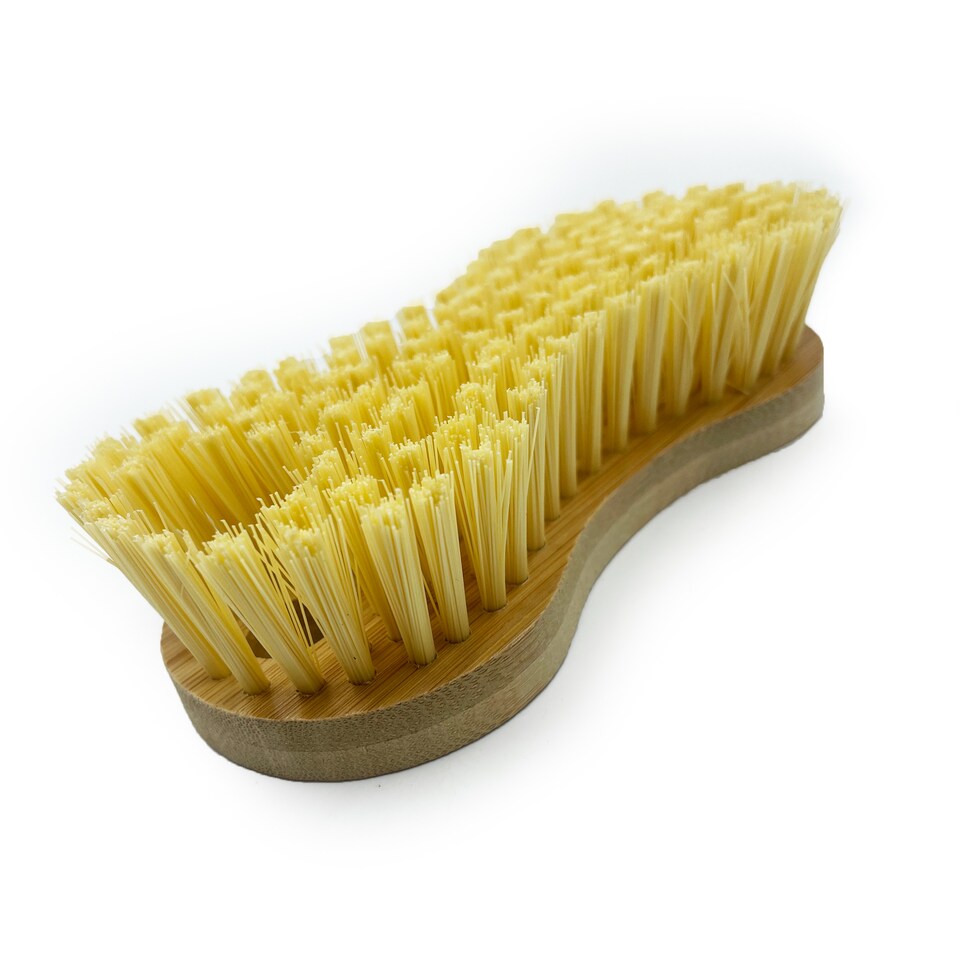 image 1 of Bamboo Stiff Scrubbing Brush Heavy Duty Hand Scrub Brush Set for Tiles & Carpets - Pack of 3