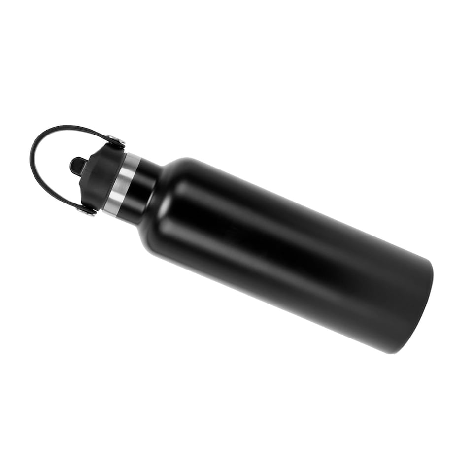 image 1 of TriDri Plain Flip Up Straw Water Bottle - Black - One Size