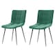 image 10 of Vida Designs Richton Set of 2 Dining Chairs Upholstered Fabric Padded Chair, Green | Green | Green