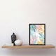 image 2 of Plant Lover Monstera Leaves Watercolour Colourful Home Decor Black Framed Wall Art Print A4