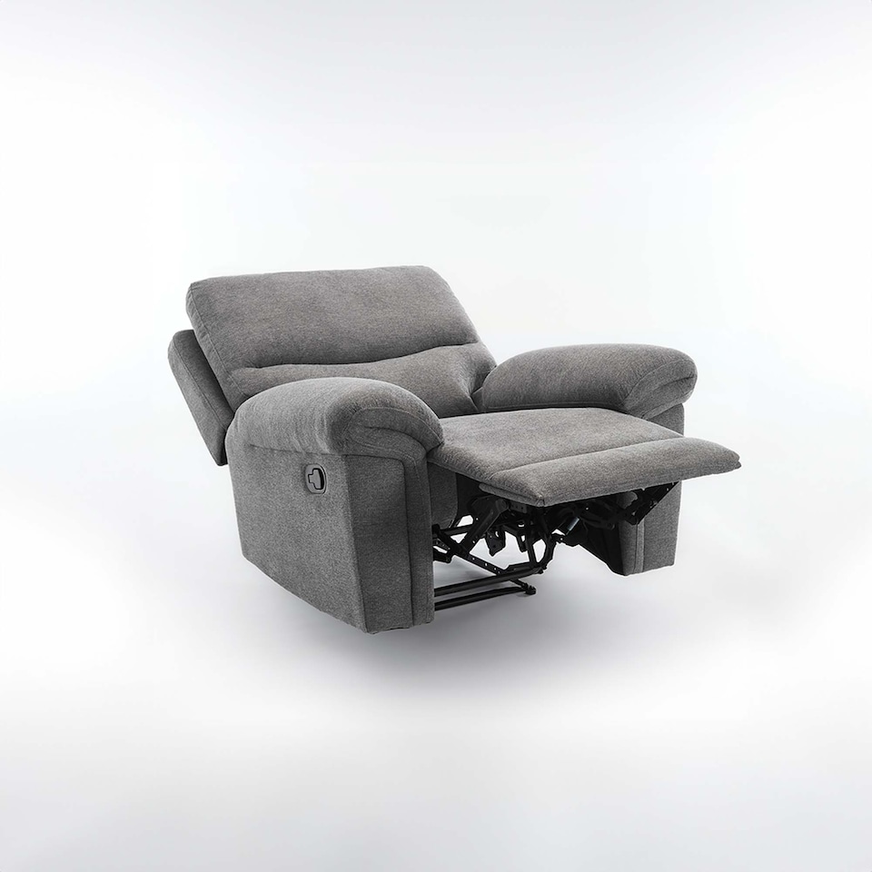 image 1 of Fosse Manual Recliner Fabric Chair (Dark Grey) | Grey | Dark Grey | One Size