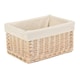 image 7 of Wicker Large White Lined Storage Basket | White | White
