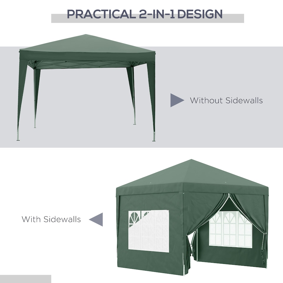 image 1 of Outsunny 3mx3m Pop Up Gazebo Party Tent Canopy Marquee with Storage Bag Blue