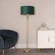 image 2 of ValueLights Maggie Gold Candlestick Floor Lamp Green Velvet Gold Shade | Green