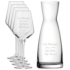 Personalised Engraved Infinity Wine Glass and Carafe Set for Friend
