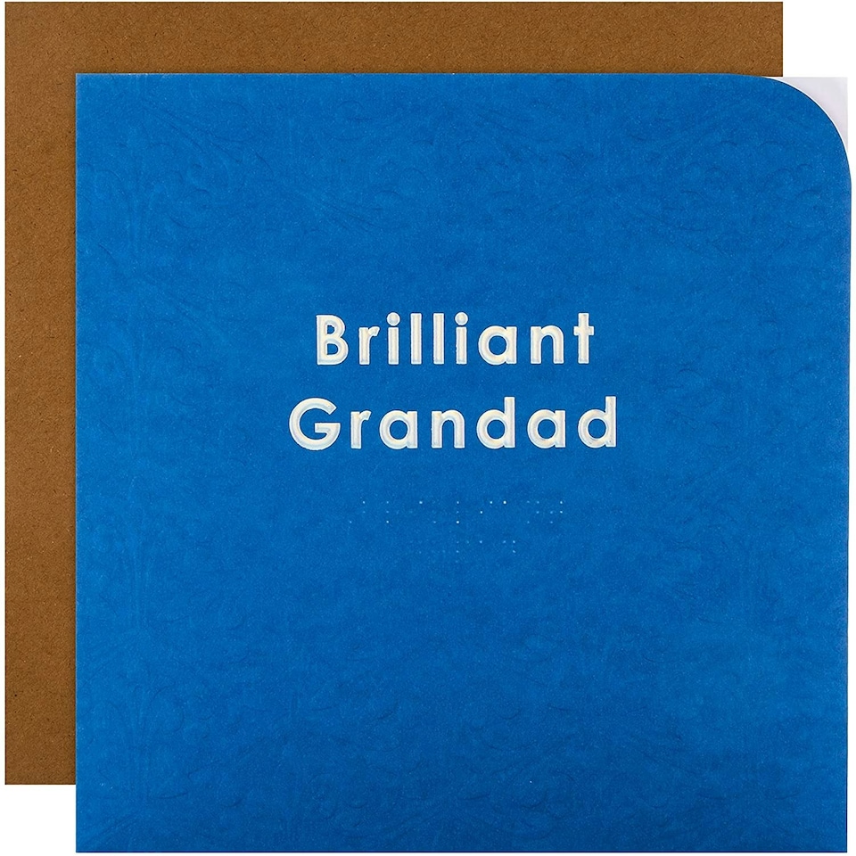 image 1 of Contemporary Patterned Design Braille Birthday Card for Grandad