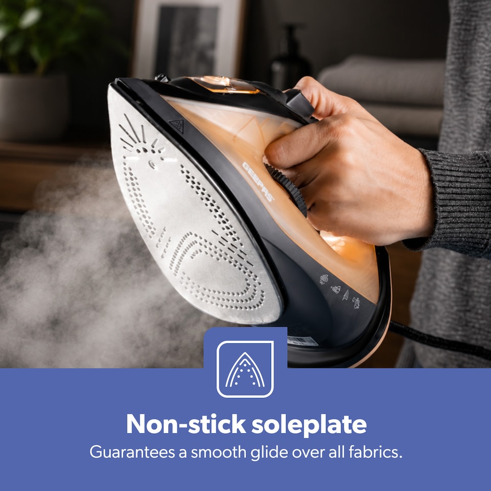 image 1 of GEEPAS Steam Iron 1800W, Gold