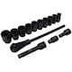image 4 of 1in Drive Impact Metric Socket + Accessory Kit Ratchet Extensions 22 - 46mm
