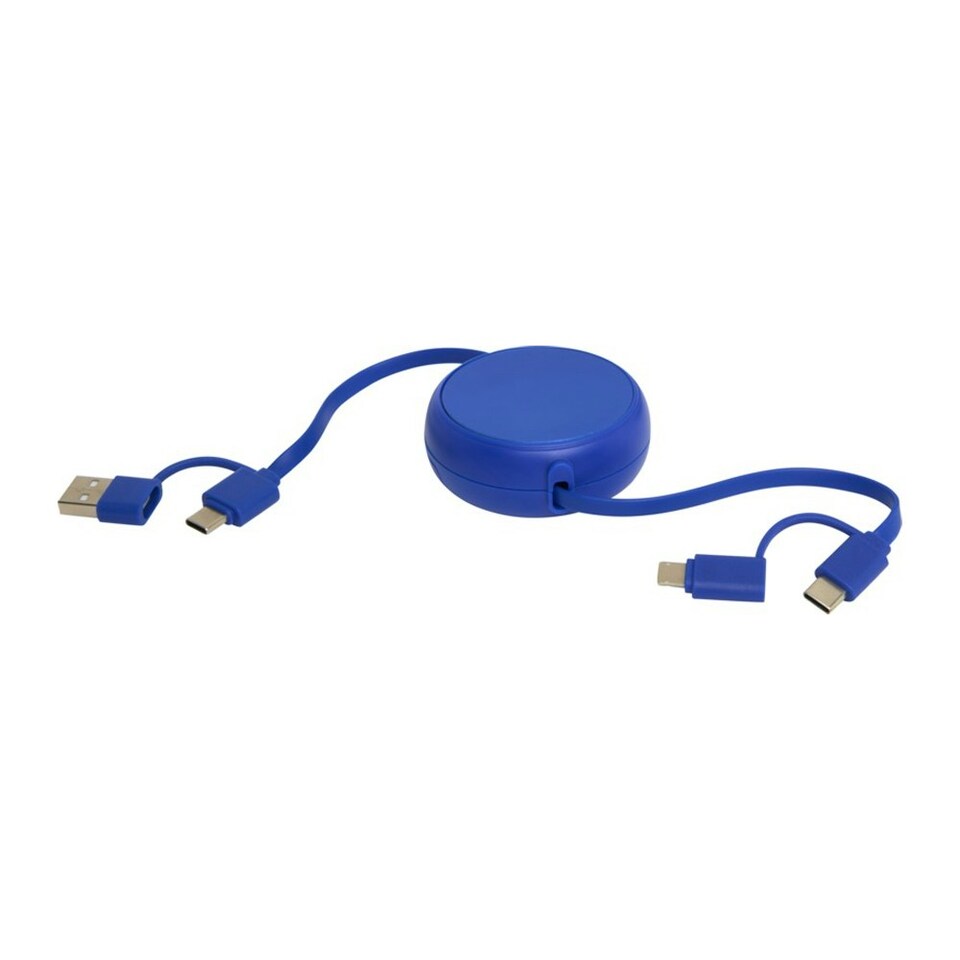 image 1 of Alasia Aluminium 5 in 1 Retractable Connector Cable - Royal Blue - One Size