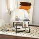 image 6 of HOMCOM Round Coffee Table with Storage Shelf and Marble Effect Top, White