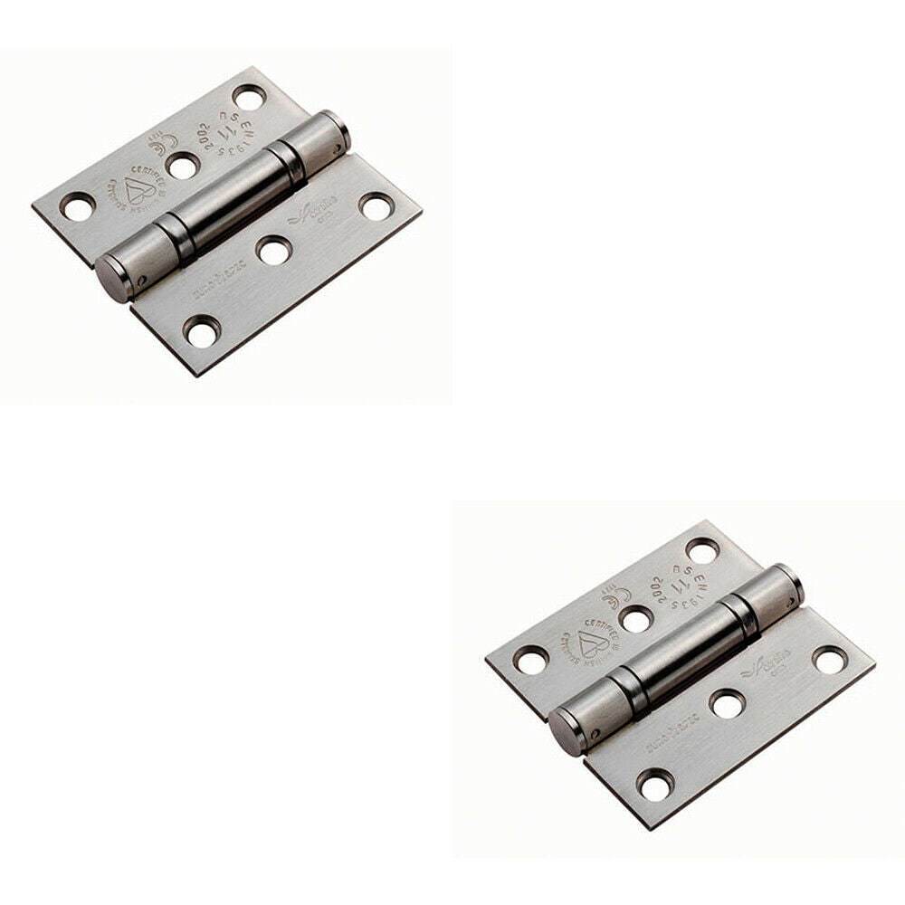 Loops 2x PAIR 76 x 67 x 2.5mm Ball Bearing Hinge Satin Stainless Steel Interior Door in Metallics