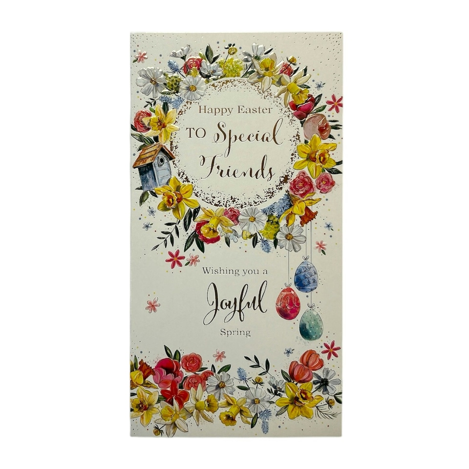image 1 of To Special Friends Floral Wreath Design Easter Card