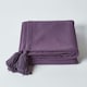 image 2 of Homescapes Cotton Rajput Ribbed Purple Throw - 225 x 255 cm | Purple | 1