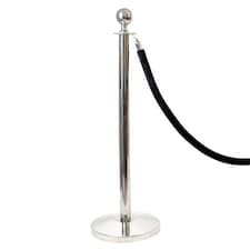 1 Prestige Chrome Pole With 1 Black Velvet Rope