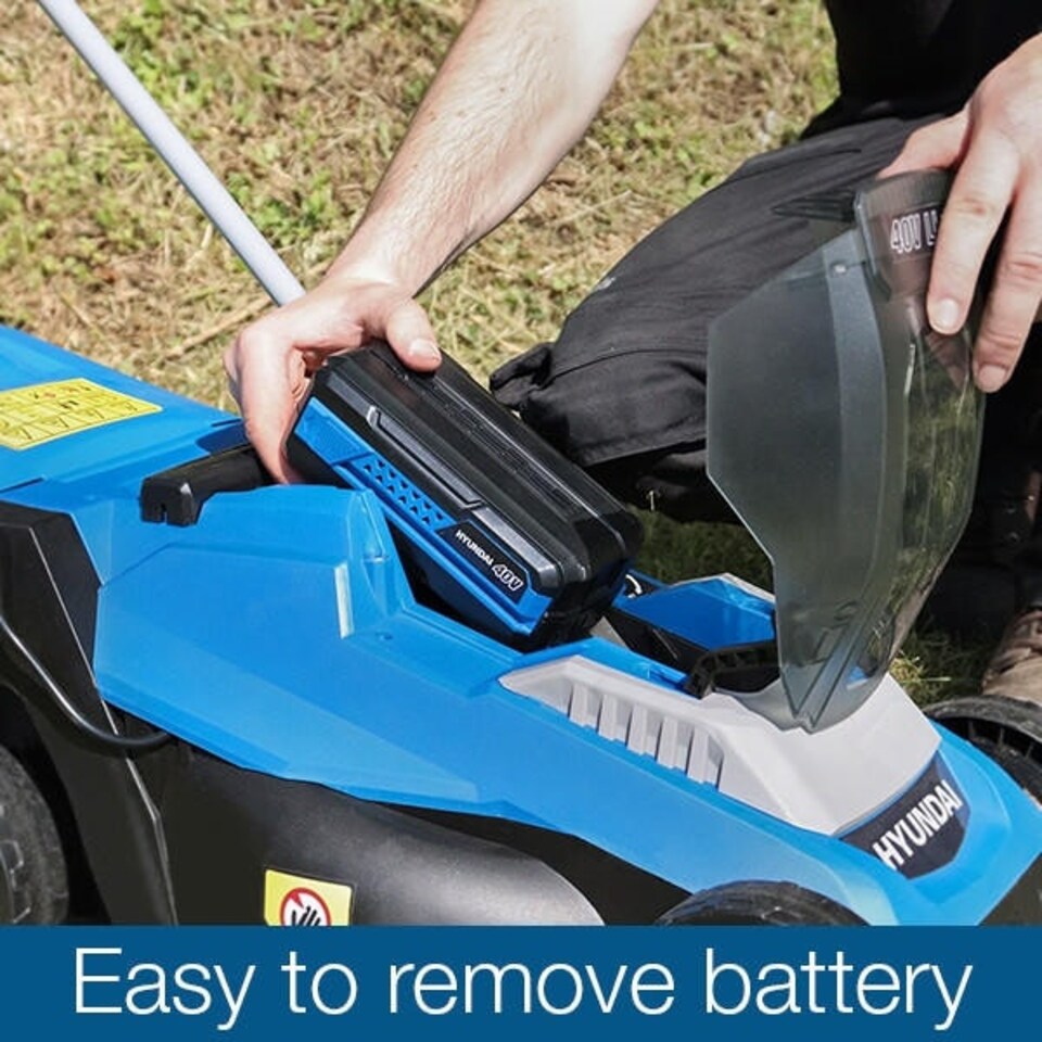 image 1 of Hyundai 12.6'' / 32cm 40V Cordless Lawnmower Rear Roller 2.5Ah Li-Ion Battery Powered | HYM40LI330P