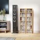 image 2 of HOMCOM Set of 2 CD Storage Units with Adjustable Shelves Natural Wood Colour