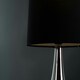 image 2 of ValueLights Teardrop Pair of Chrome Touch Table Lamps with Black Shade and Bulbs