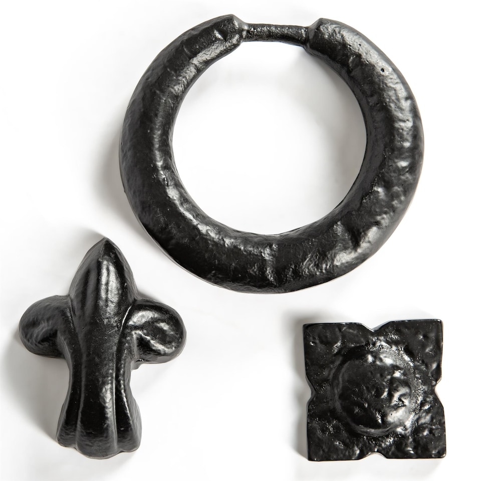 image 1 of Hammer & Tongs Fleur De Lis Door Knocker - H140mm - Black
