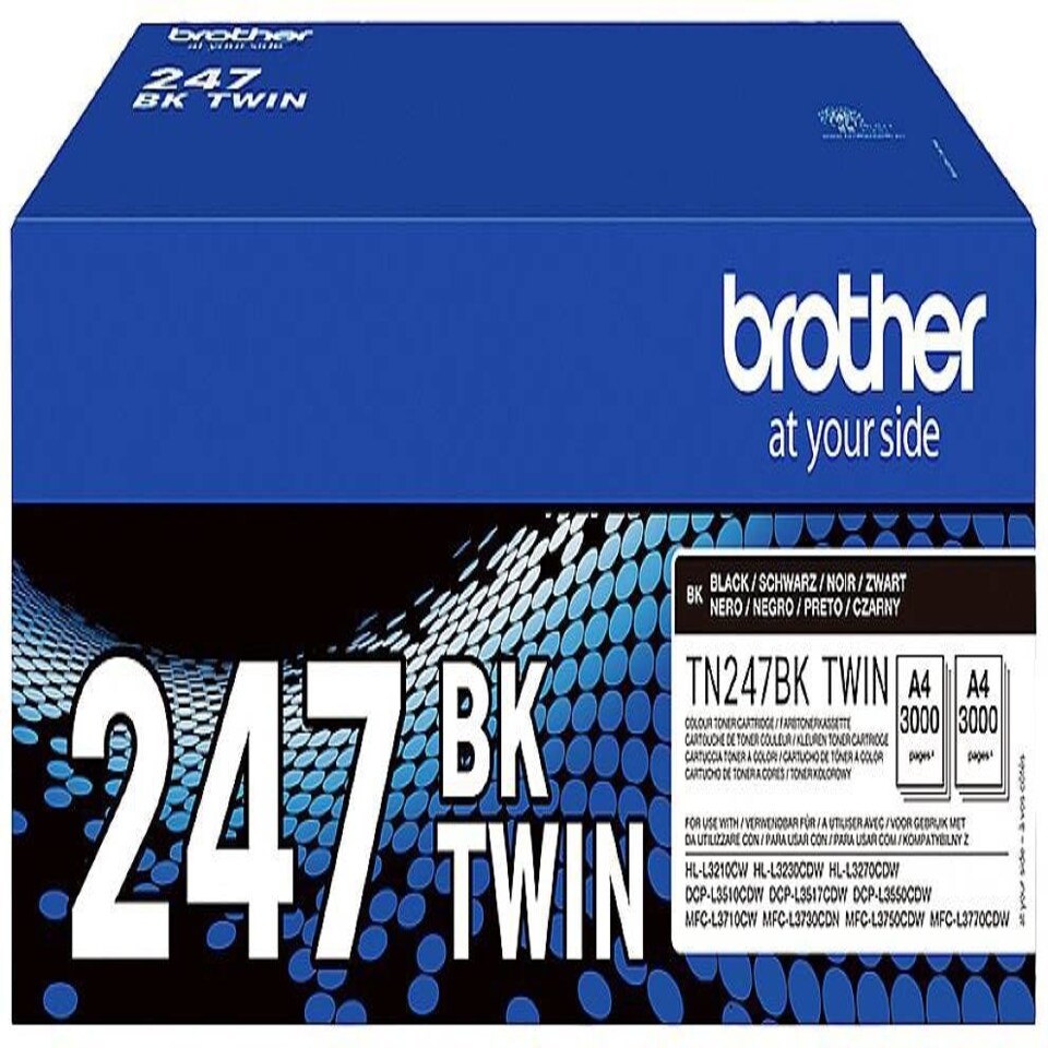 Brother Black Toner Cartridge Twin Pack 2 x 3k pages (Pack 2) - TN247BKTWIN N/A